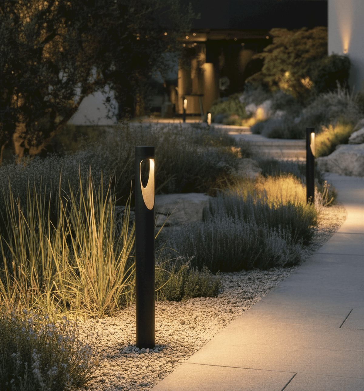 Modern lighting design for paths and gardens